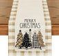 Christmas Trees Merry Xmas Table Runner, Seasonal Winter Holiday Kitchen Dining Table Decoration For Indoor Outdoor Home Party Decor 13 X 72 Inch