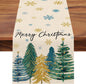 Christmas Trees Merry Xmas Table Runner, Seasonal Winter Holiday Kitchen Dining Table Decoration For Indoor Outdoor Home Party Decor 13 X 72 Inch