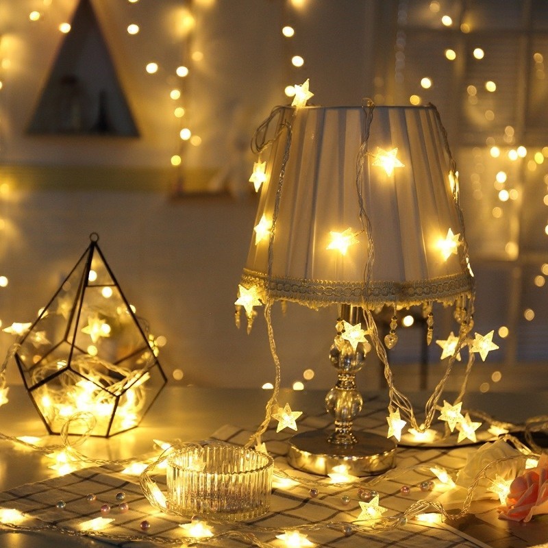 Room layout led lantern flashing string lights starry