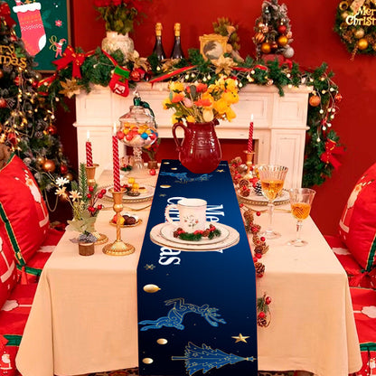 Christmas Tablecloth Polyester Fiber Oxford Cloth Table Runner