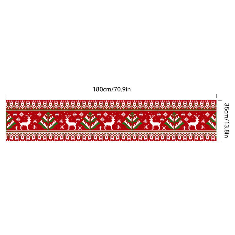 Christmas Tablecloth Polyester Fiber Oxford Cloth Table Runner